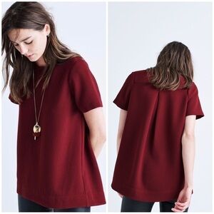 Madewell Tailored Tee in Maroon